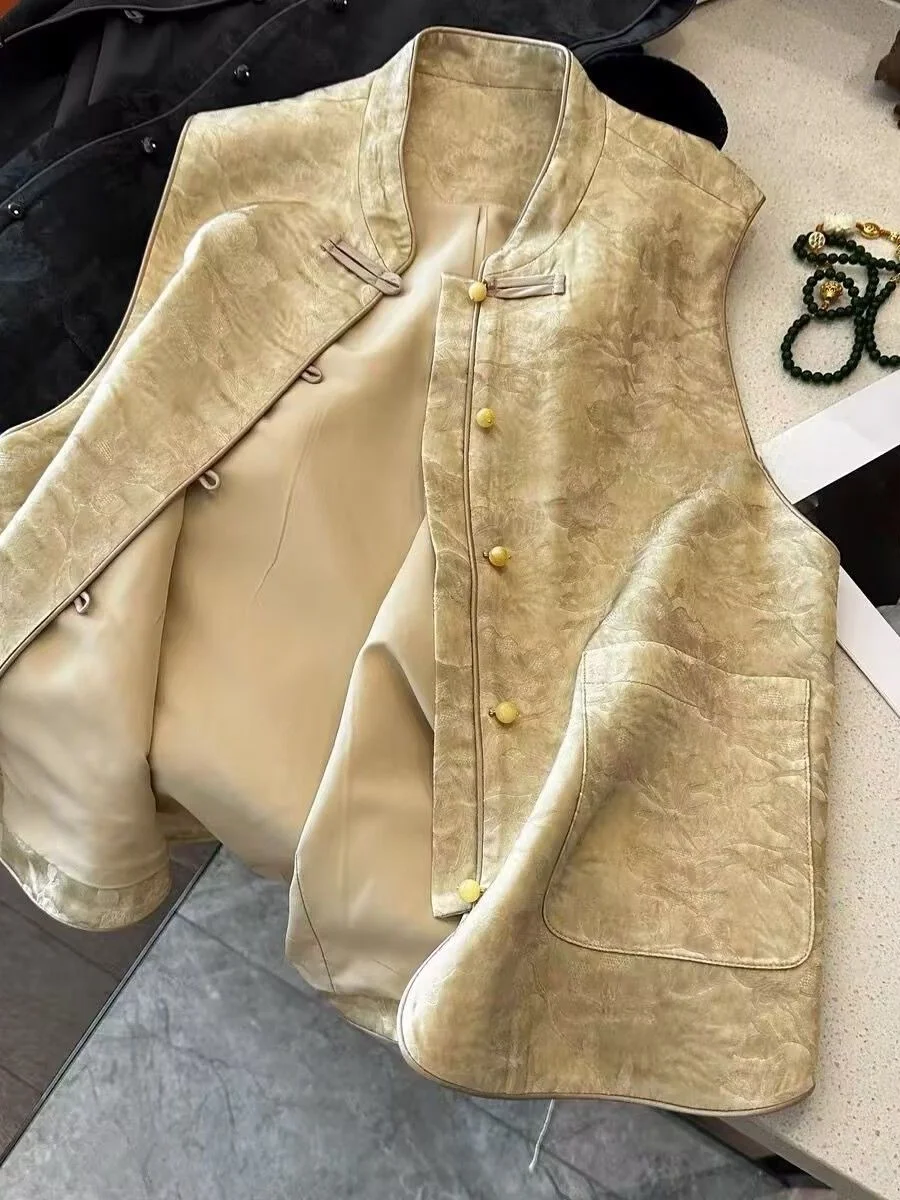 

plus Size 300 Pou New Chinese Sle Embroidered Vest Top Women's Outerwear Svel Tank Jaet Spring Casual Loose Fit