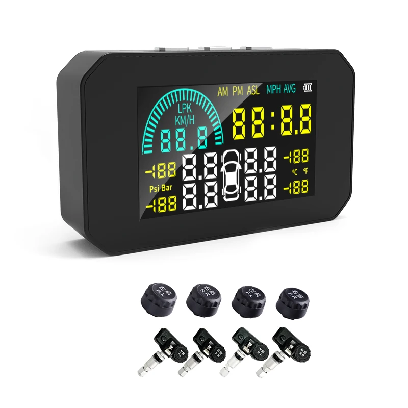 E-ACE  TPMS Solar Car Powered Tire Pressure Sensor K15 Automatic Security Alarm System Digital Display Tire pressure sensors