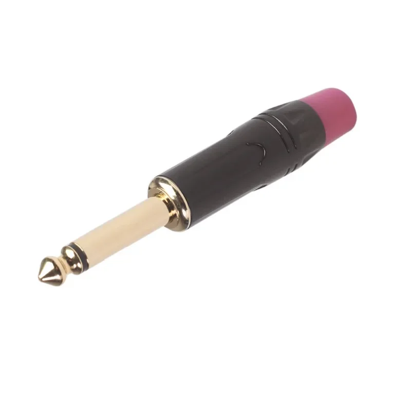 

Thickened Zinc Alloy Shell Gold-plated Head Mono 6.35mm Electric Guitar Audio Cable Welding Plug DIY