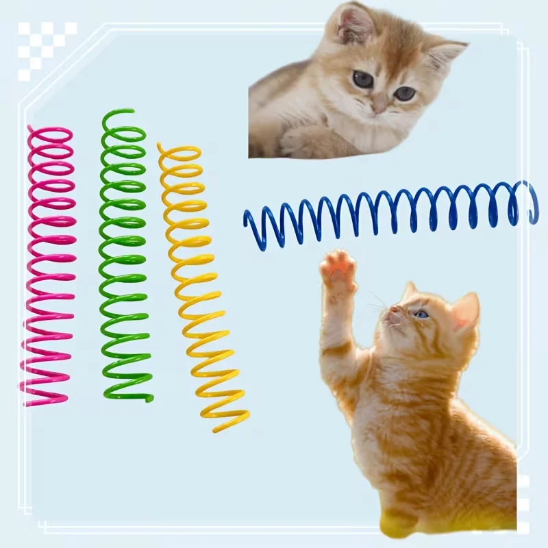 8-teiliges Katzenspielzeug-Set – Robustes interaktives Katzenspielzeug aus Kunststoff mit Federmechanismus – ein unterhaltsames und sportliches Spielzeug für Katzen.