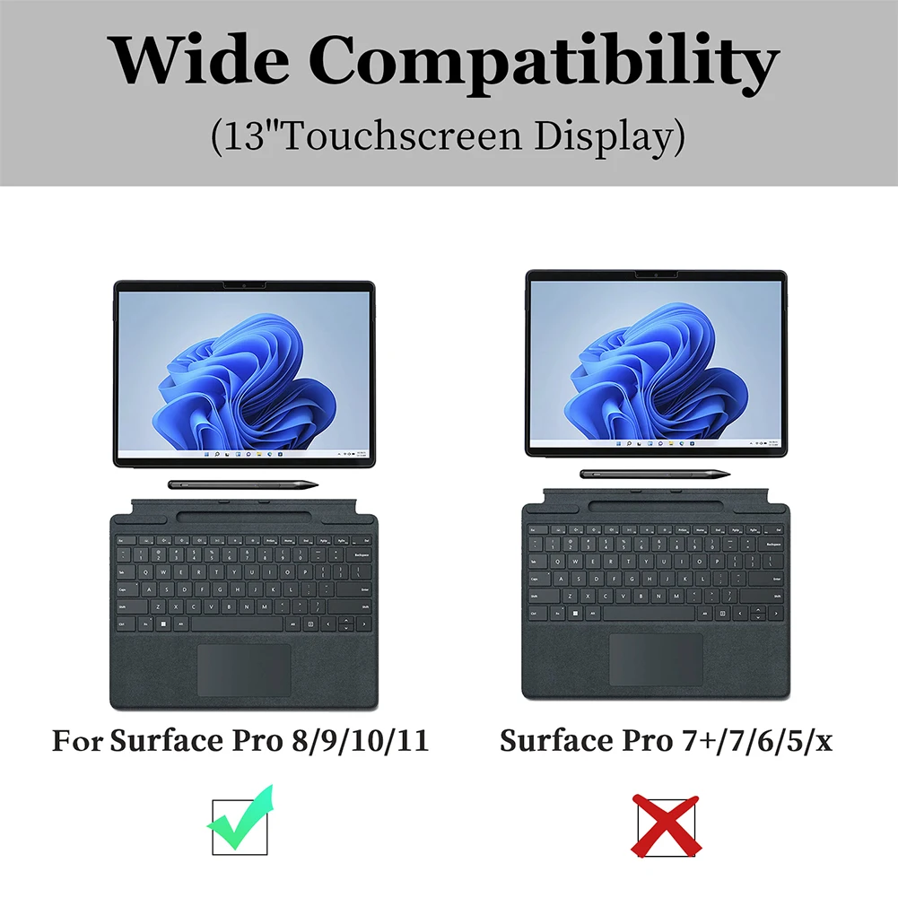 

Protection Shell Cover for Microsoft Surface Pro 11/10/9/8 13Inch Compatible with Type Cover Keyboard Protective Rugged Cover
