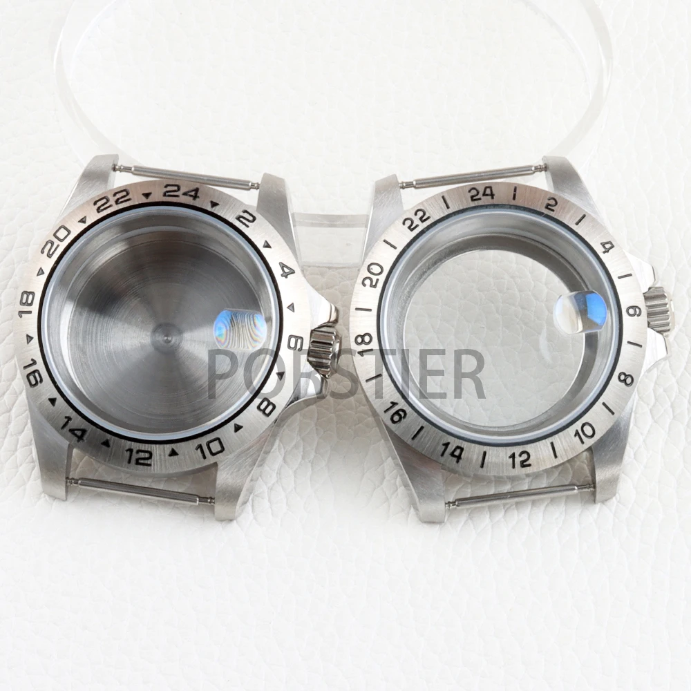 39mm NH35 Watch Case EXP 24 Hour Bezel Saphire Glass Solid 316L Stainless Steel for Explorer GMT NH34 NH35 NH36 NH38 Movement