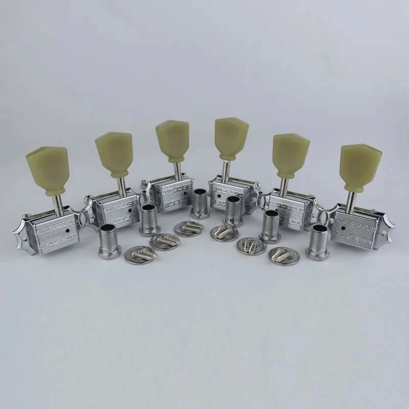 1 Set Guyker Deluxe Vintage 135 Keystone Vintage Style Guitar Machine Head Tuning Peg Tuners for lespaul Guitar NICKEL/Chrome