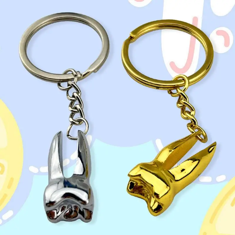 Teeth Keychain Dentist Decoration Key Chains Tooth Model Shape Dental Clinic  ultra durable Key Chain For Gift