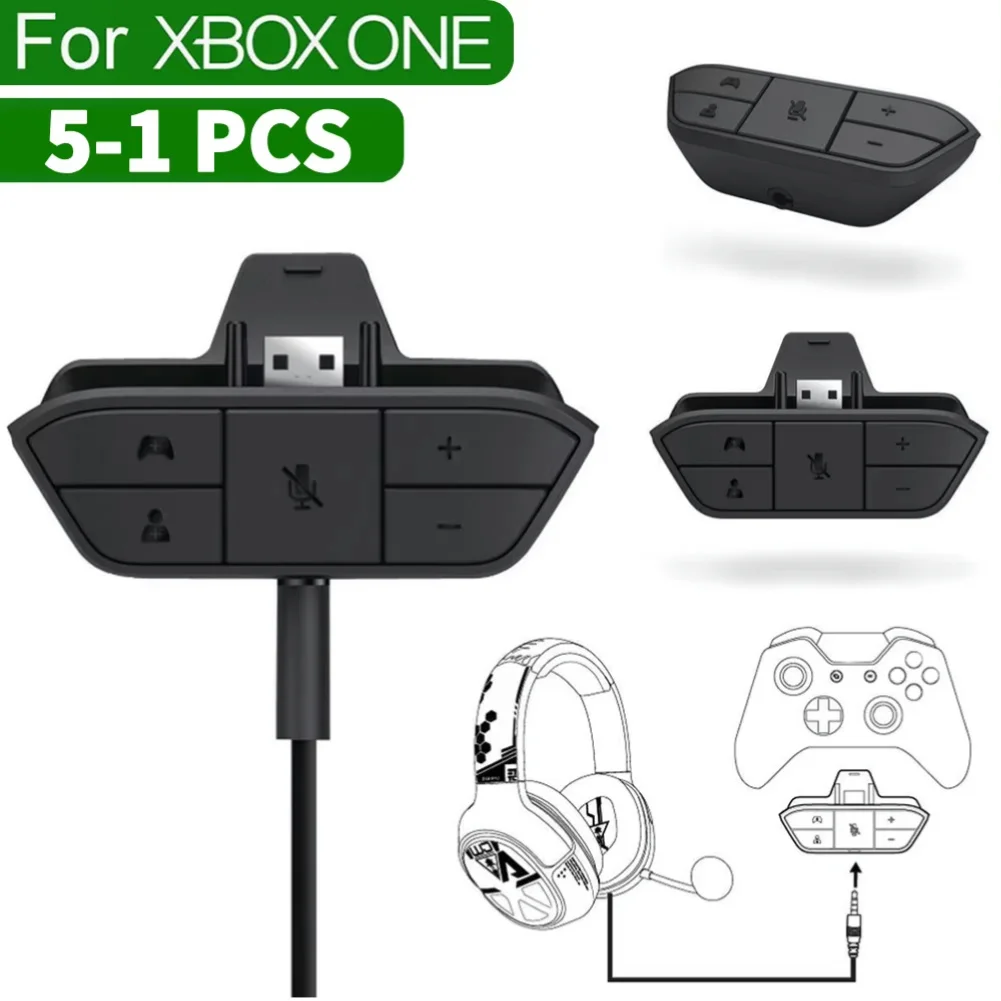 5-1PCS Headphone Adaptor Converter Adjust Audio Balance Headphone Audio Converter 3.5mm Audio Jack for Xbox One Game Controller