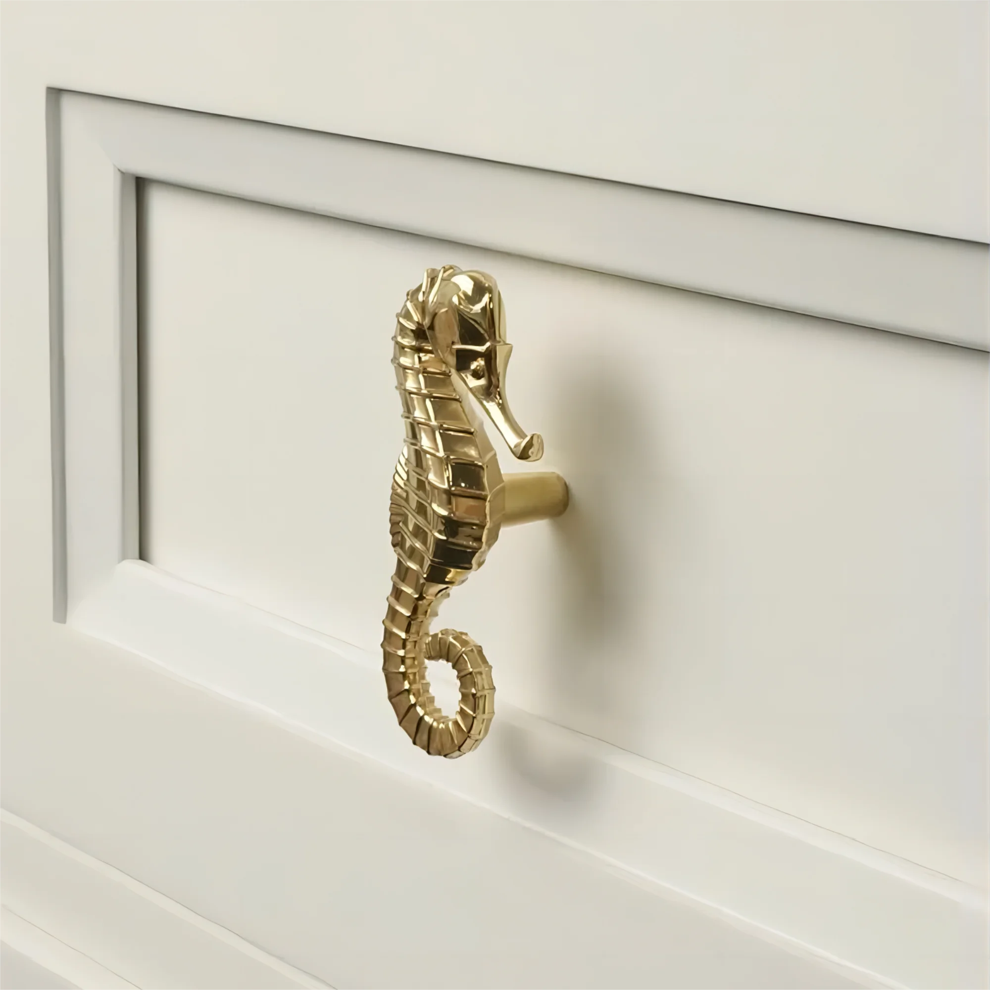 Brass Animals Handles for Cabinets and Drawers Gold Seahorse Wardrobe Pulls for Kids Home Decor Drawer Knobs Furniture Hardware