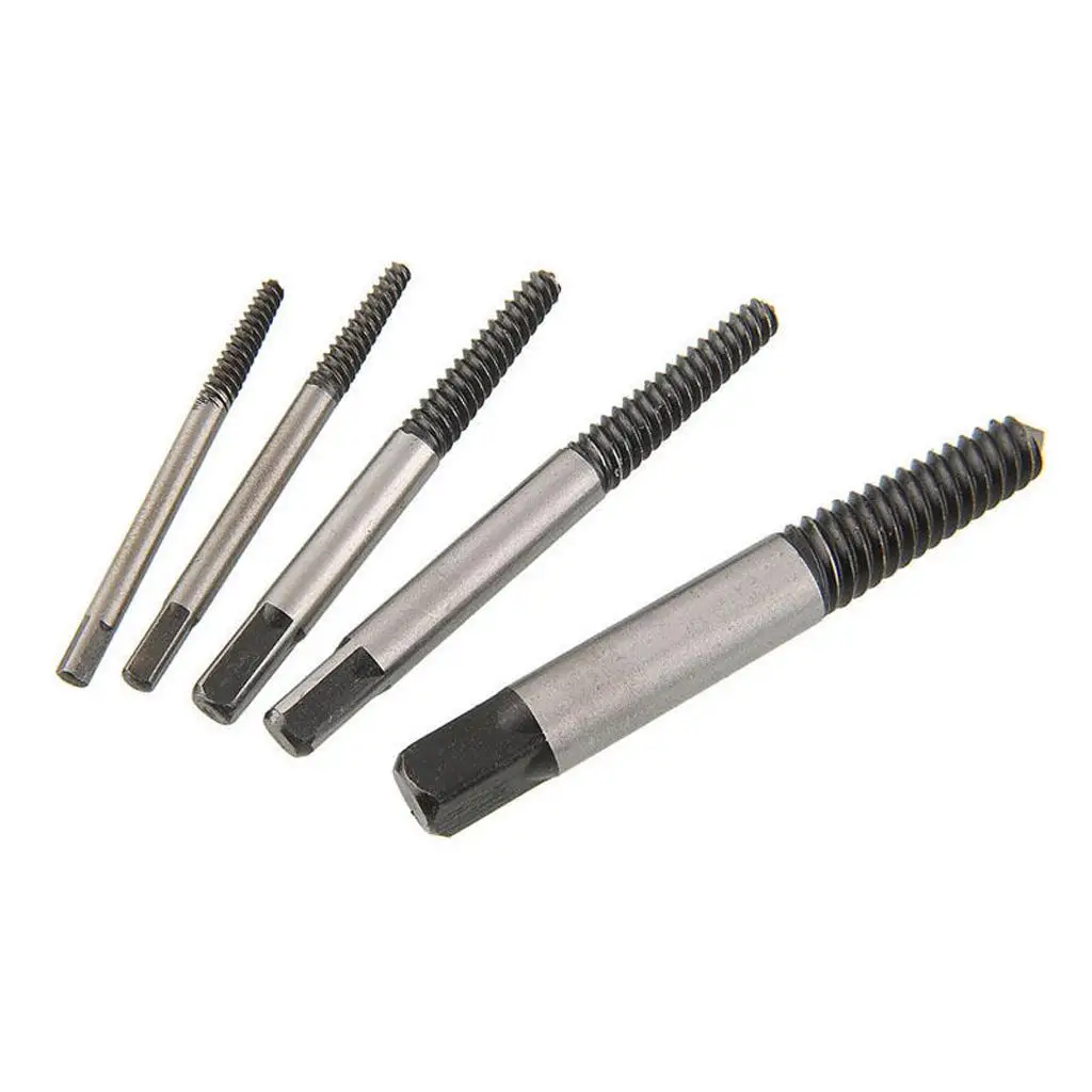 5 in1 Double Side Broken Screw Extractor Easy Out Remover Bolt Stud Tool Set