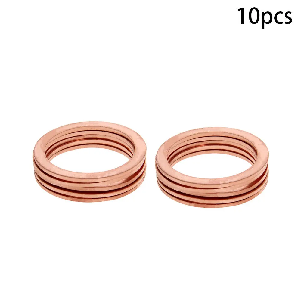 10Pcs M30/33 Solid Copper Crush Washers Seal Flat Ring Gasket Hardware Assorted