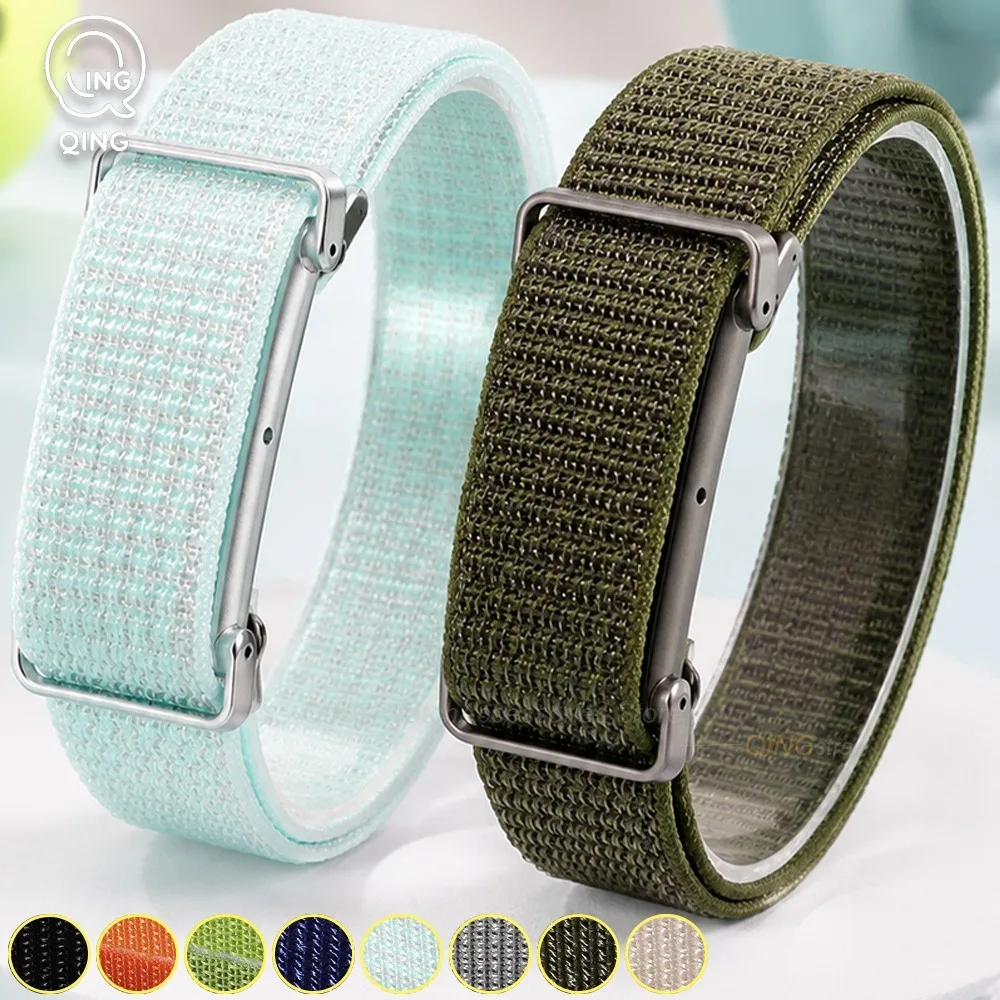 Für Google Fitbit Air Loop Ersatz-Sportarmband aus geflochtenem Nylon + Metallgehäuse, atmungsaktives Armband für Männer und Frauen