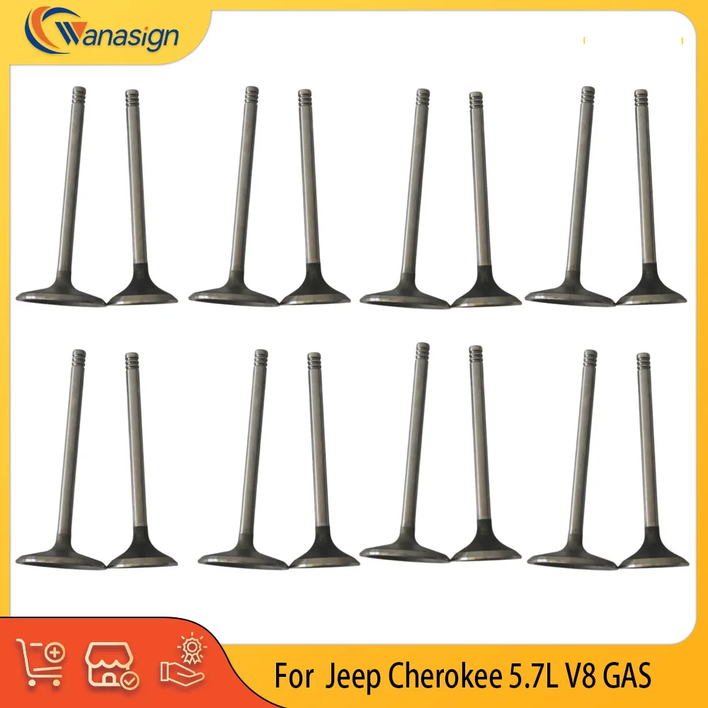

AUTO ENGINE PARTS Intake Exhaust Valves Fit for Dodge Ram Magnum Chrysler 300 Jeep Cherokee 5.7L V8 GAS OHV 2003-2008