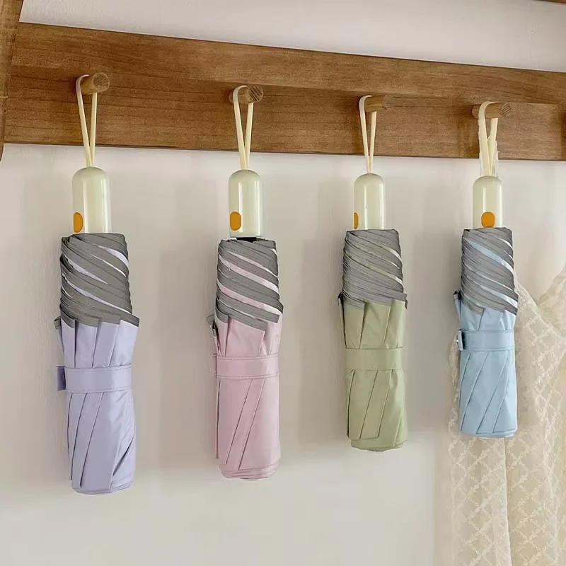 

Rounded corner folding umbrella rainproof sunproof UV-protective lightweight and weather-resistant a dual-purpose umbrella