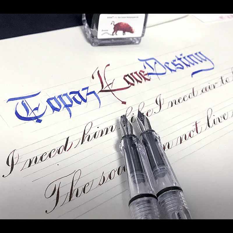 BANMI Gothic Tibetan Script Fountain Pen Copperplate Calligraphy Duckbill Pen Parallel Pen Art School Office Supplies Stationery