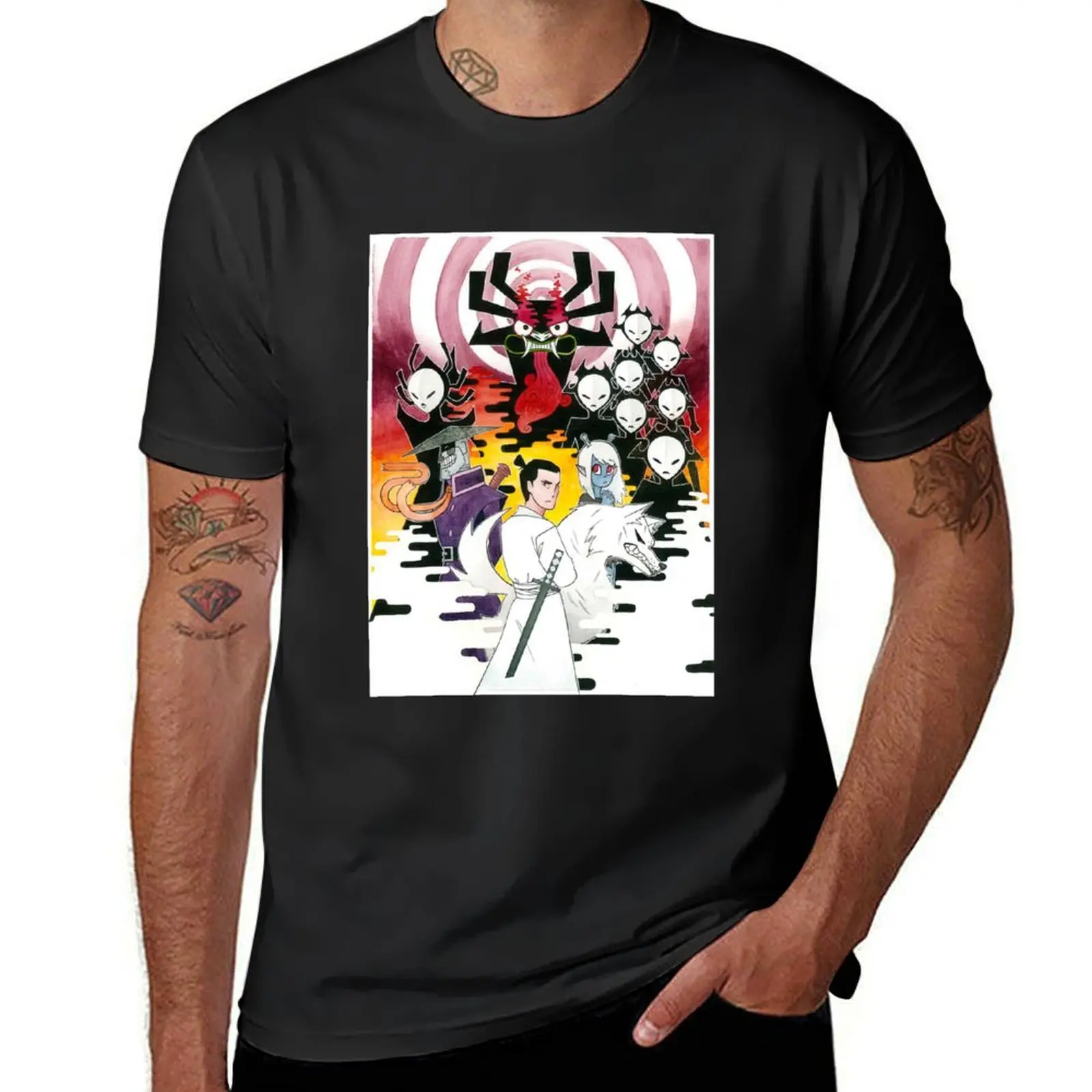 Samurai Jack T-Shirt summer tops sports fans Blouse mens graphic t-shirts hip hop