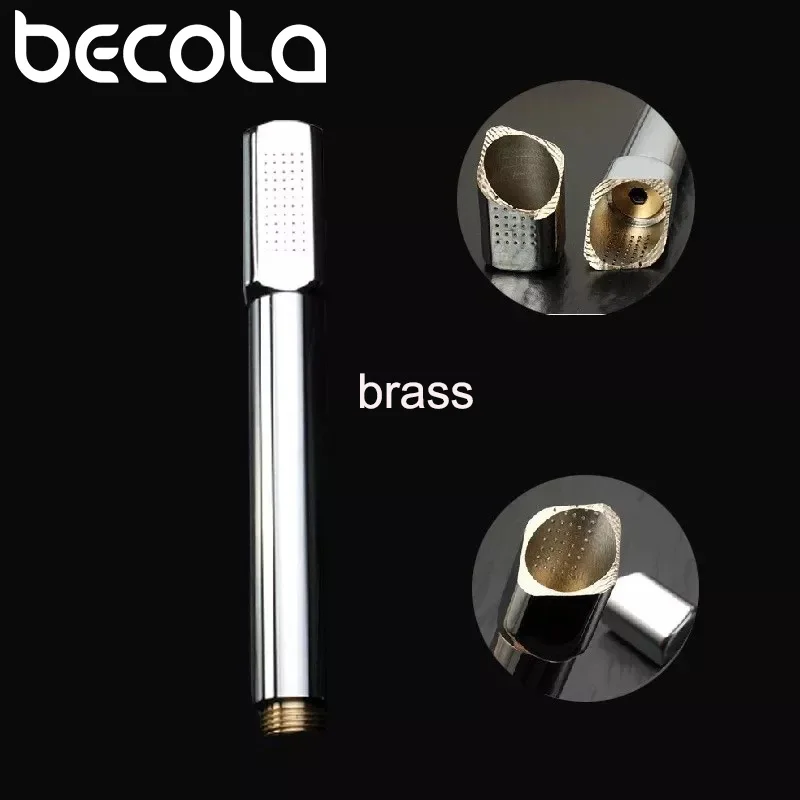 Detaliczna i hurtowa okrągła główka prysznicowa z litej miedzi Luksusowa główka prysznicowa Batnroom Rain Hand Shower Chrome Finish 150cm Wąż ze stali nierdzewnej — zdjęcie 4