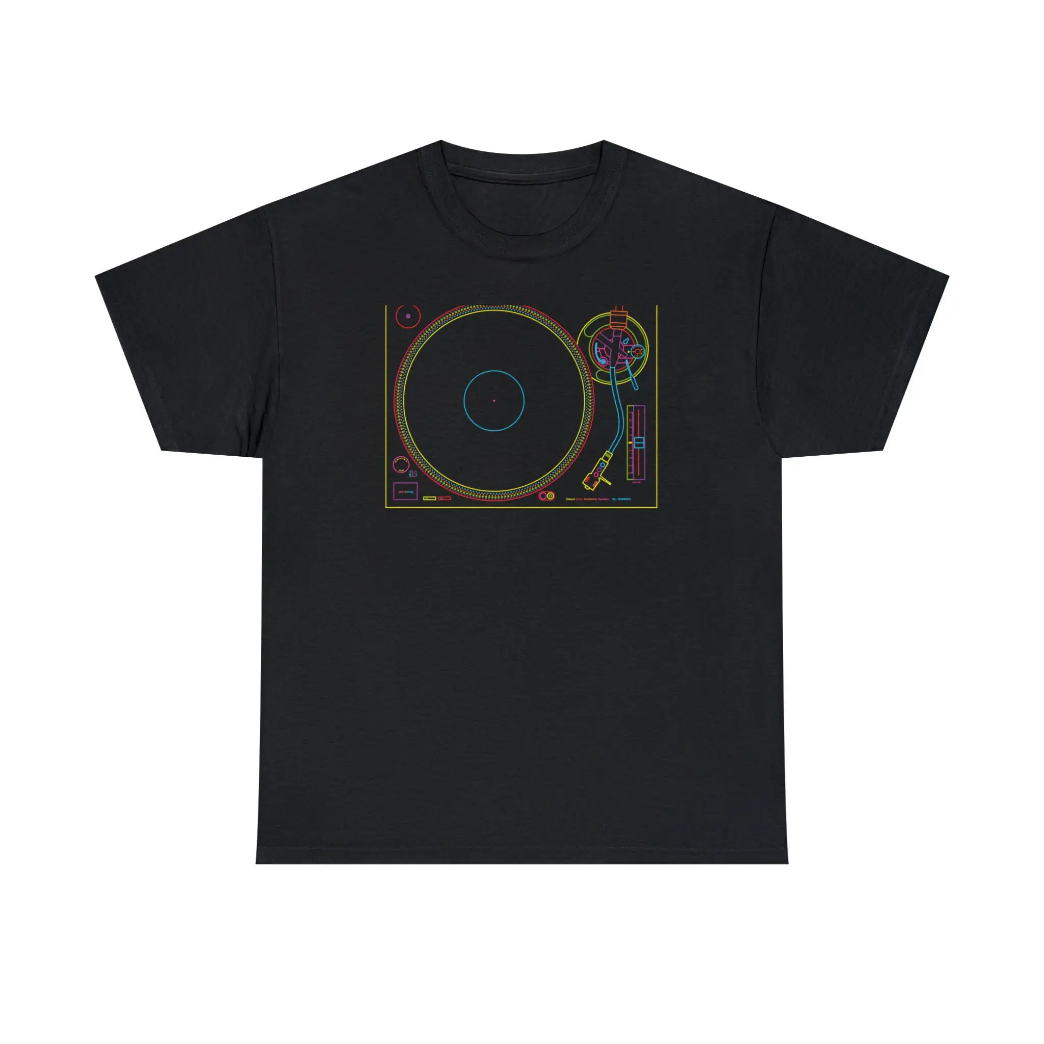 Technics Style Sl 1200 Line Work T Shirt Neon Colours