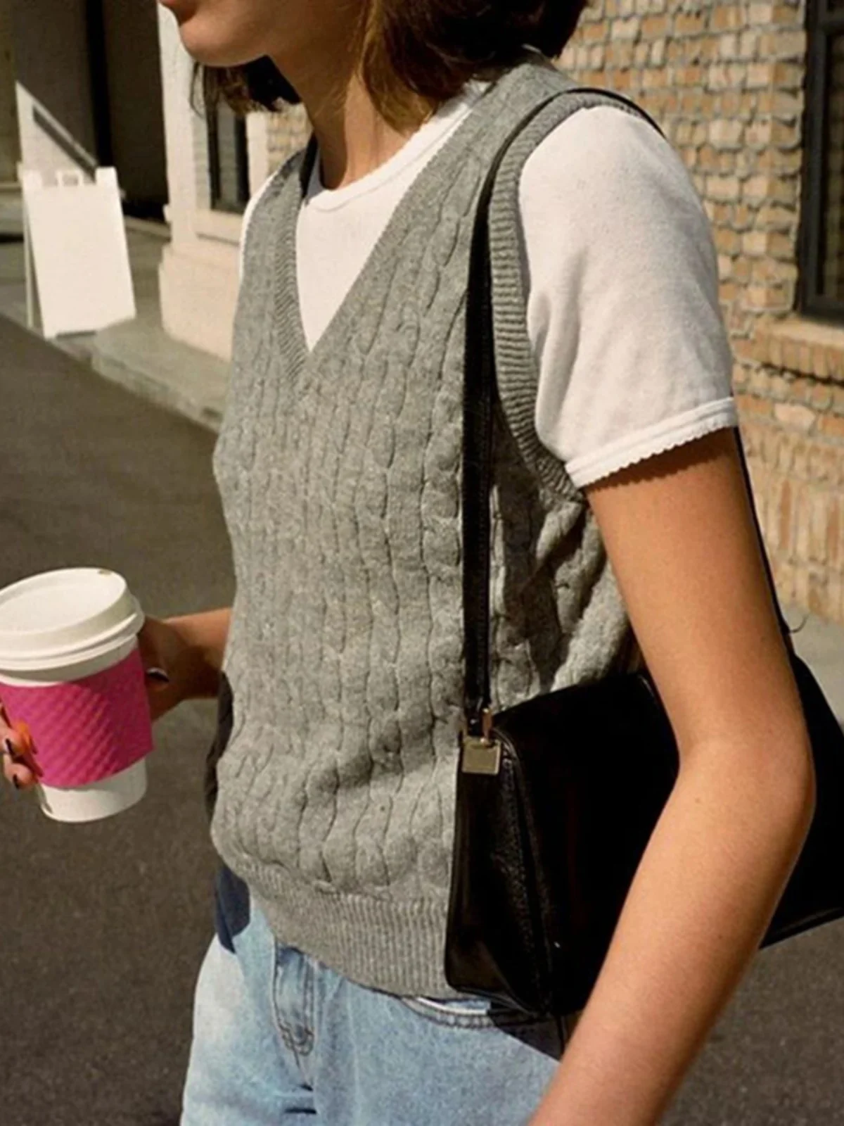 Losse V-ne Color Svel Vest Street Sle damessweater Tagkita merk herfst winter normaal dun