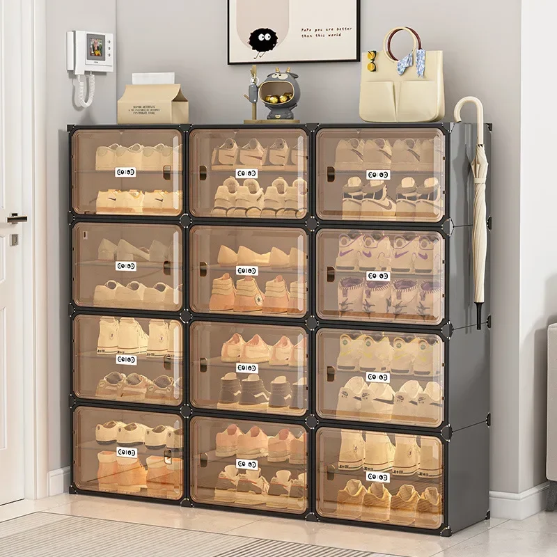 

Household GoodsSimple Shoe Rack Plastic Household Indoor Door, Dustproof Storage At The Entrance, Transparent Shoe Cabinet