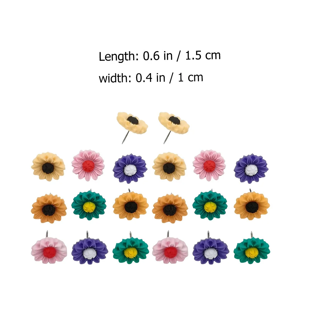 Punaises pratiques en forme de tournesol, 20 pièces, activités artisanaux, cours de géographie, fourniture pour la maison, résine