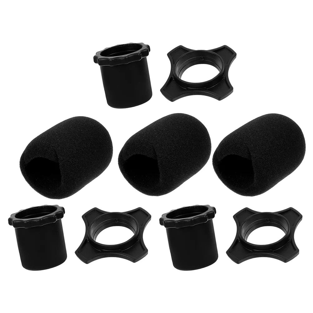 

3Sets Microphone Covers Thick Sponge Mic Windproof Cover Suitable Indoor Outdoor Microphone Protective Sleeve for Live