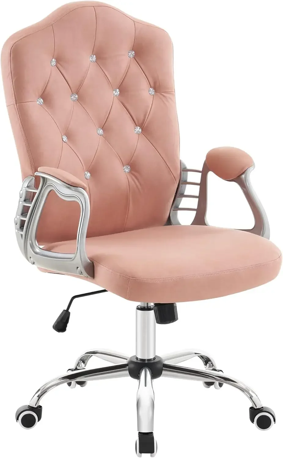 BarberPub Adjustable Home Office Chairs, Manicure Lumbar Support Work Chair, Cute Swivel Rolling Nail Chair, Ergonomic Chair