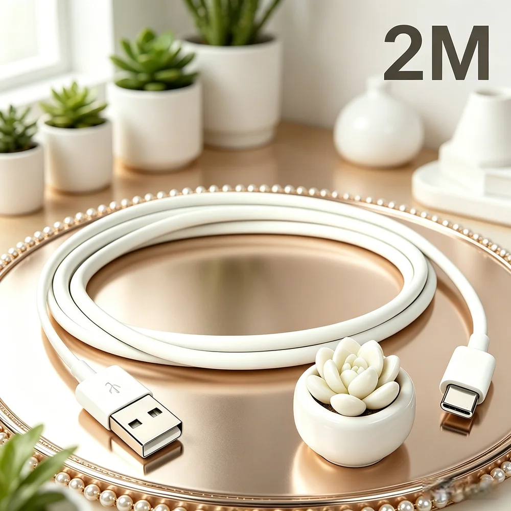 

1-Pack 2 Meter USB-A to USB-C Cable, Fast Charging & Data Sync Cord, for Smartphone Tablet USB-C Charging Car Accessories