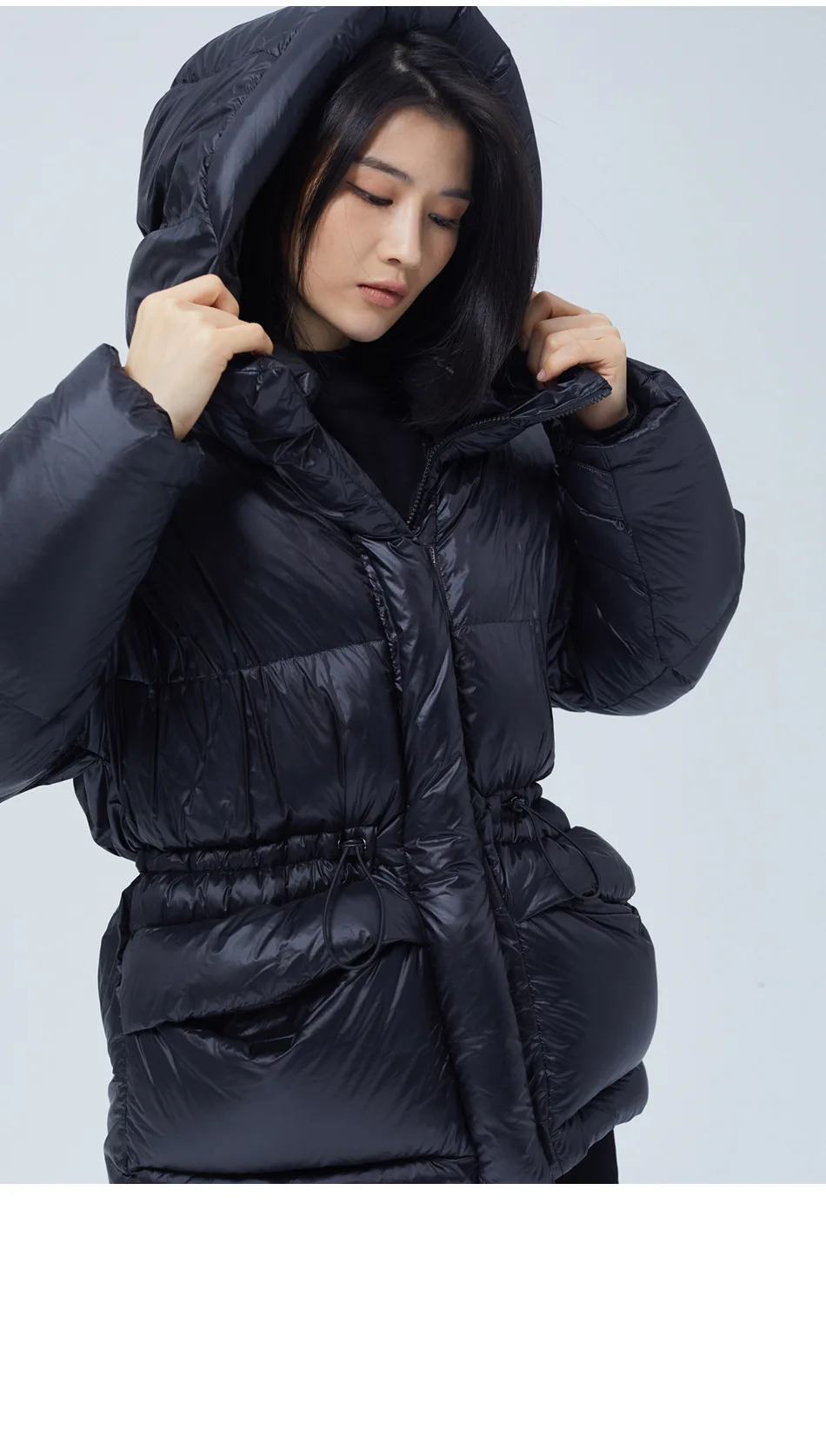 2023 Winter New Women White Duck Down Down Coat Hooded Slim Fit Short Jacket Warm Girls Snow Wear Overcoat Korean Women Parka