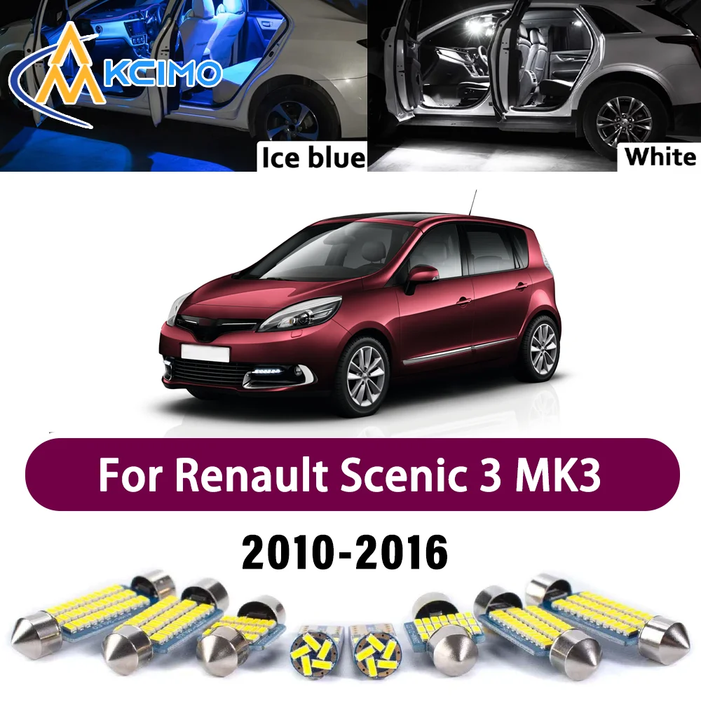 

Premium LED Interior Lighting Kit for Renault Scenic 3 MK3 2010-2016 2011 2012 High-Quality Error-Free Dome Map Trunk Auto Lamps