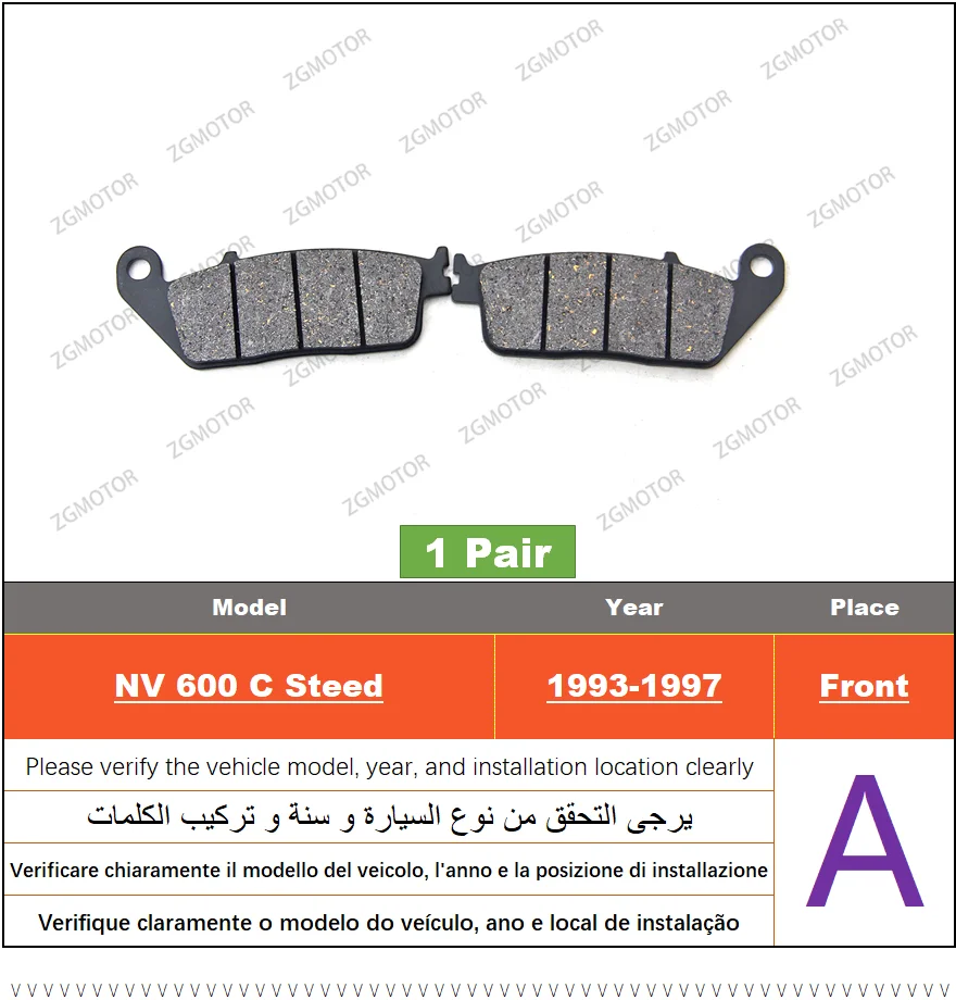 Front Brake Pads Fit For Honda NV 600 C Steed 1993-1997 NV400 DC Shadow Slasher CM CB C3 C2 1998-2003 1999 2000 2001 2002 view 3