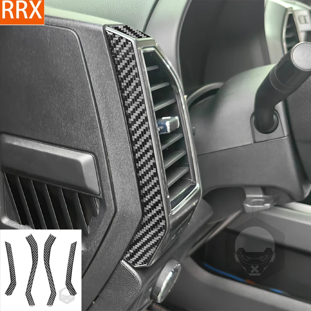 For Ford F150 Raptor 2015-2020 Real Carbon Fiber Sticker Center Side Air Vent Frame Panel Car Accessories Interior decorative