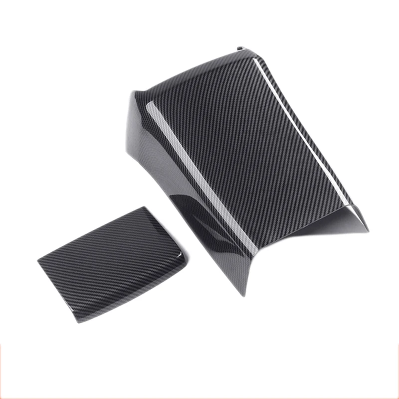 NewCarbon Fiber Car Rear Armrest Box Anti-Kick Plate Armrest Panel Trim Cover for Honda Civic 10Th 2016-2019 Armrest Box Anti-Ki