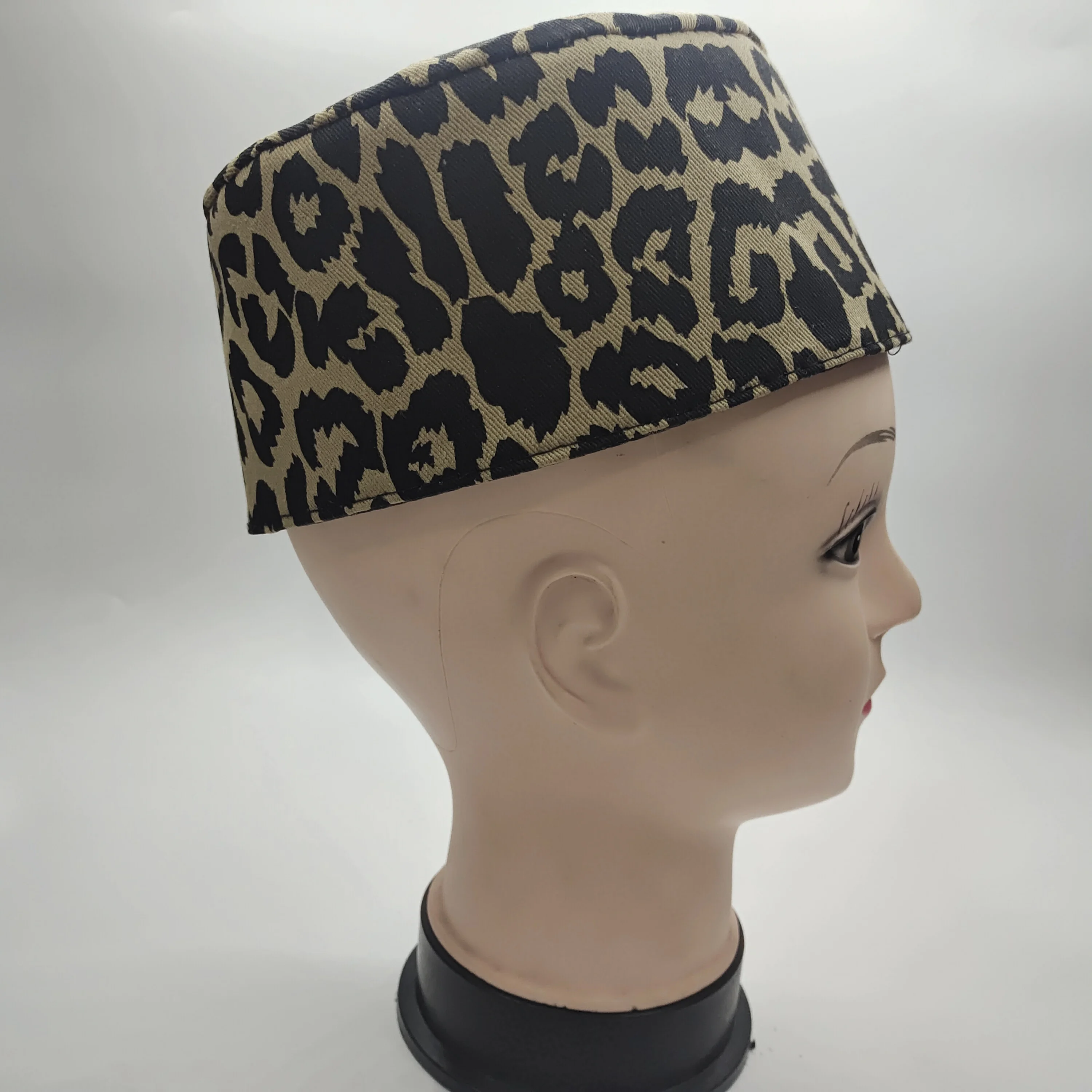 Berretti musulmani per uomo Colthing Freeshipping cappello da preghiera leopardo Kufi islamico Kippah Hijab Arabia saudita ebraico Indonesia nuovo Denim