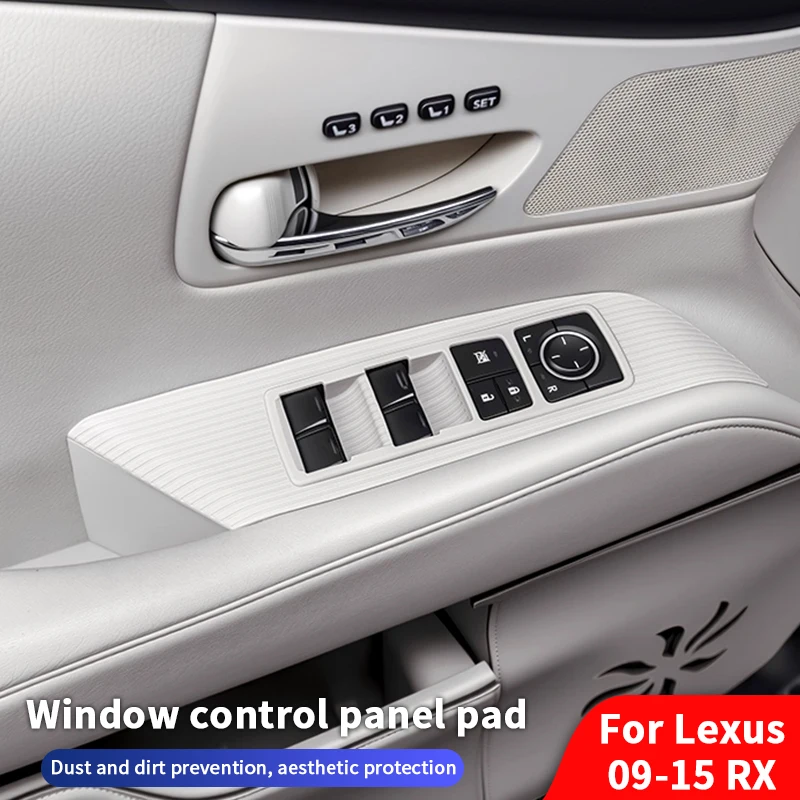 

QHCP Car Window Lift Button Panel Mat Silicone Anti-slip Door Button Panel Pad Trims For Lexus RX 2009-2015 Interior Accessories