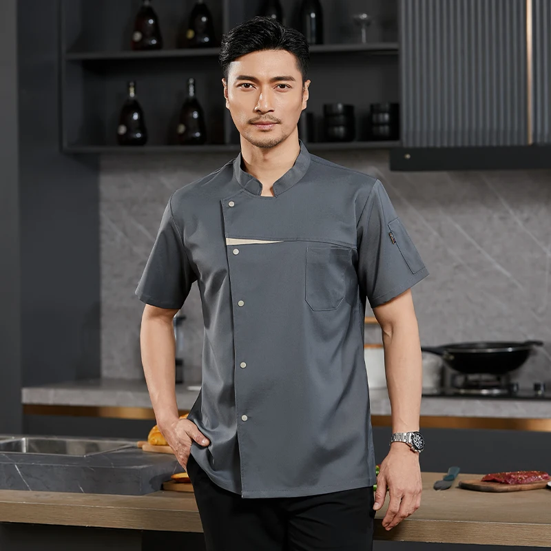 Camicia da cucina Costume da cucina cameriere abiti da lavoro salopette da ristorante uniforme da cuoco dell'hotel giacca da cuoco da uomo abbigliamento da lavoro da forno