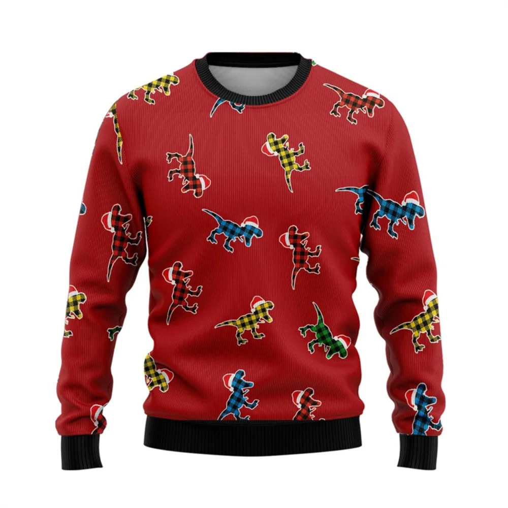 

In Funny Dinosaur Ugly Christmas Sweater Fashion Holiday Xmas 3D Printed Sweatshirt For Men Trend Streetwear Pullovers Tops 2026