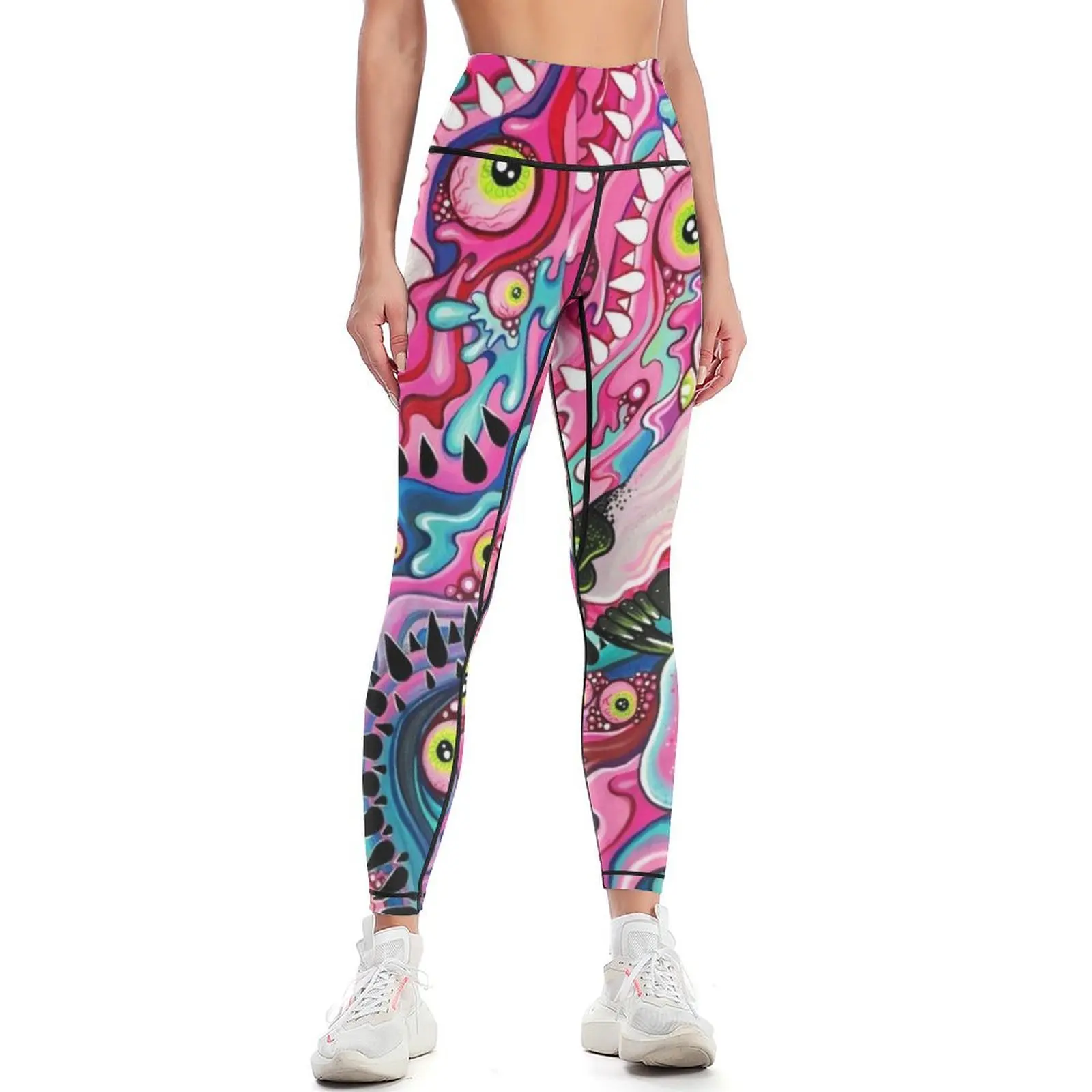 

Glitterwolf Acrylic Painting Leggings Women's fitness workout shorts workout clothes for Tight fitting woman Womens Leggings