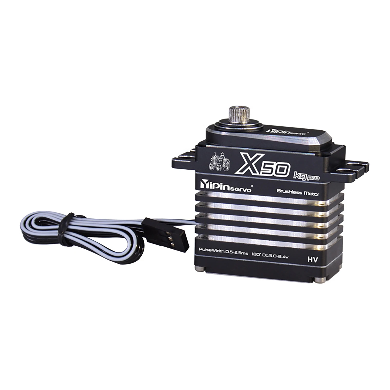 Moteur servo numérique sans balais tout en métal de 50 kg 180 ° /270 °   Servos d'engrenage IP67 en métal de couple élevé de contrôle d'angle pour l'avion de voiture de robot