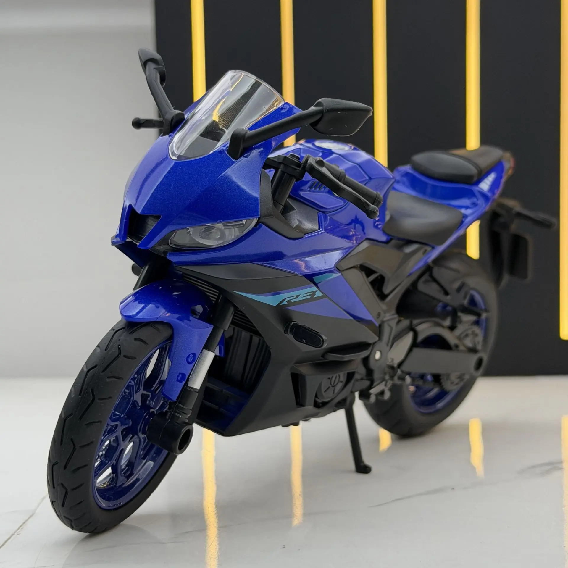 

1:12 R3 Motorcycle Sound and Light Children's Toy Car Model Ornament Diecast Alloy Car Model Collectible
