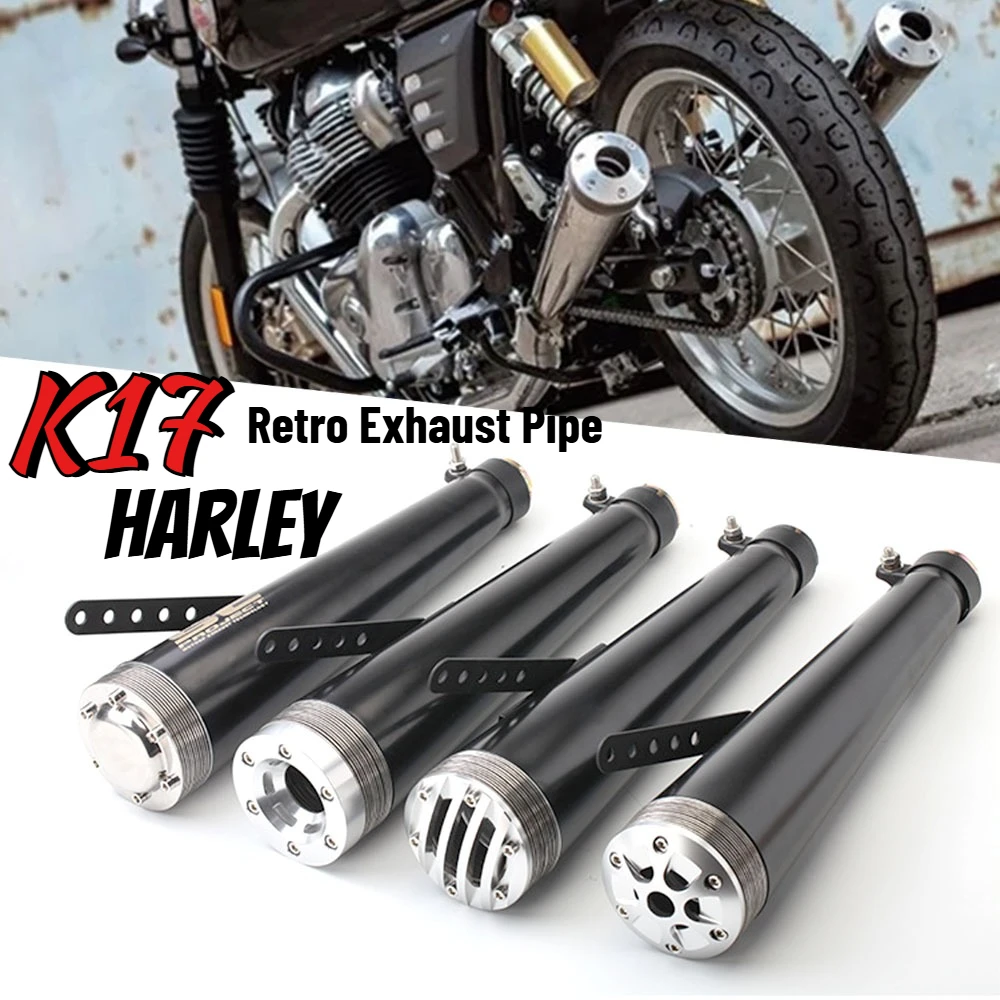 

38-45mm Universal Cafe Racer Exhaust Muffler, Silencieux Retro Motorcycle Exhaust Pipe, For Honda GB350S CG125 and YAMAHA SRV250