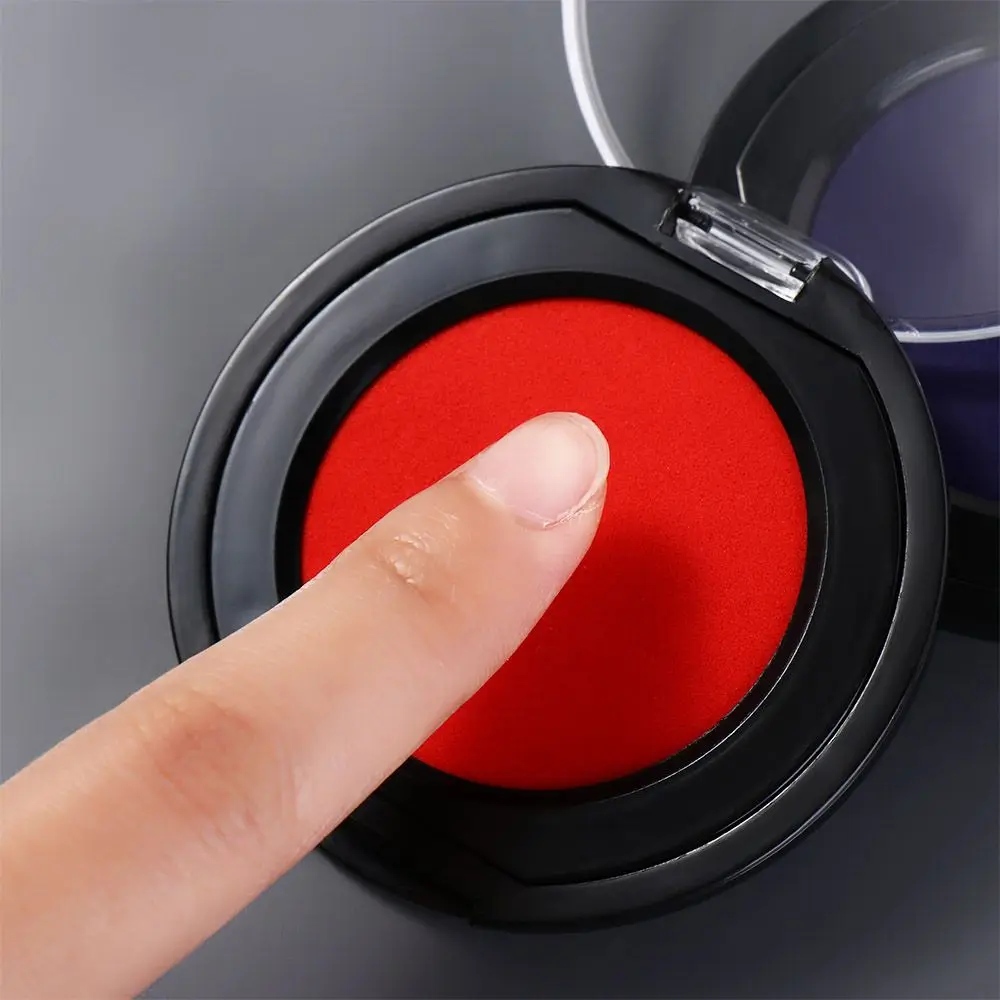 Mini tampone di inchiostro per impronte digitali rosso blu nero Tampone di inchiostro per impronte digitali trasparente ad asciugatura rapida Anti-falso per tampone di inchiostro per firma notarile