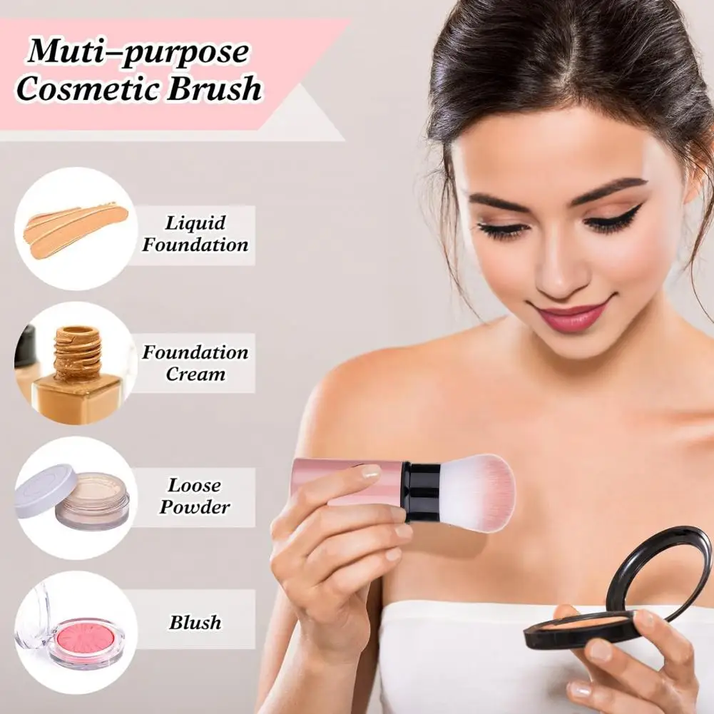 Brocha de maquillaje en crema, juego de brochas de maquillaje retráctiles, respetuosas con el viaje, para base, contorno, rubor, portátil, suelto para sobre la marcha