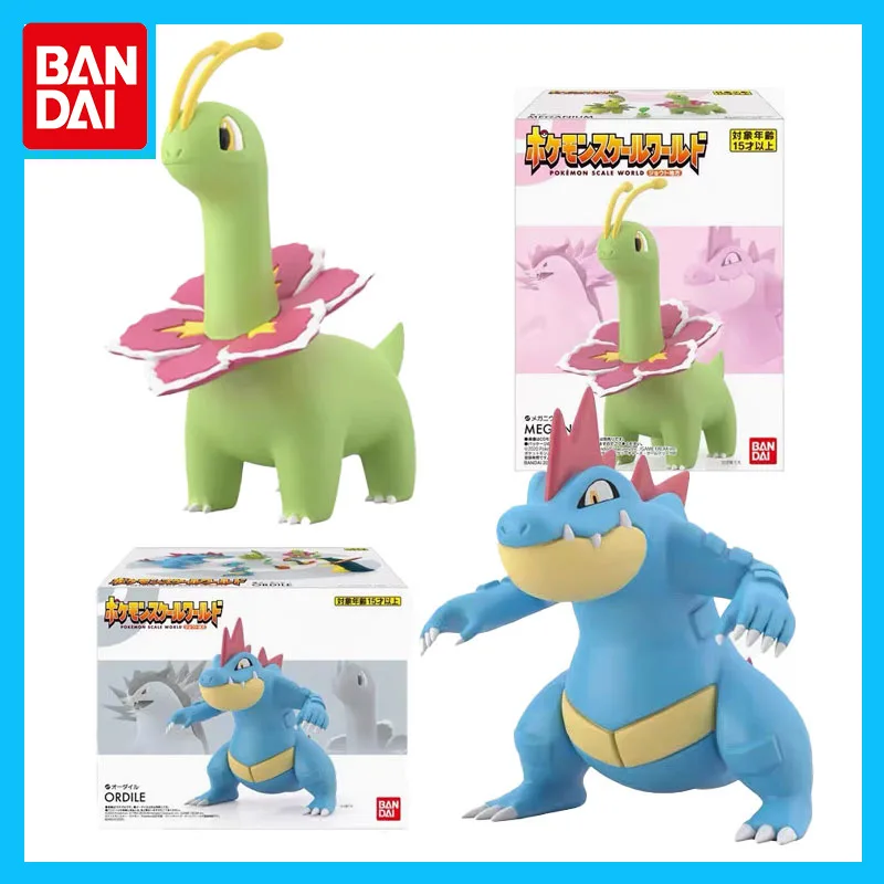 

Bandai Original Scale World POKEMON Johto Region Feraligatr Meganium Anime Figure Toys for Kids Gift Collectible Model Ornaments