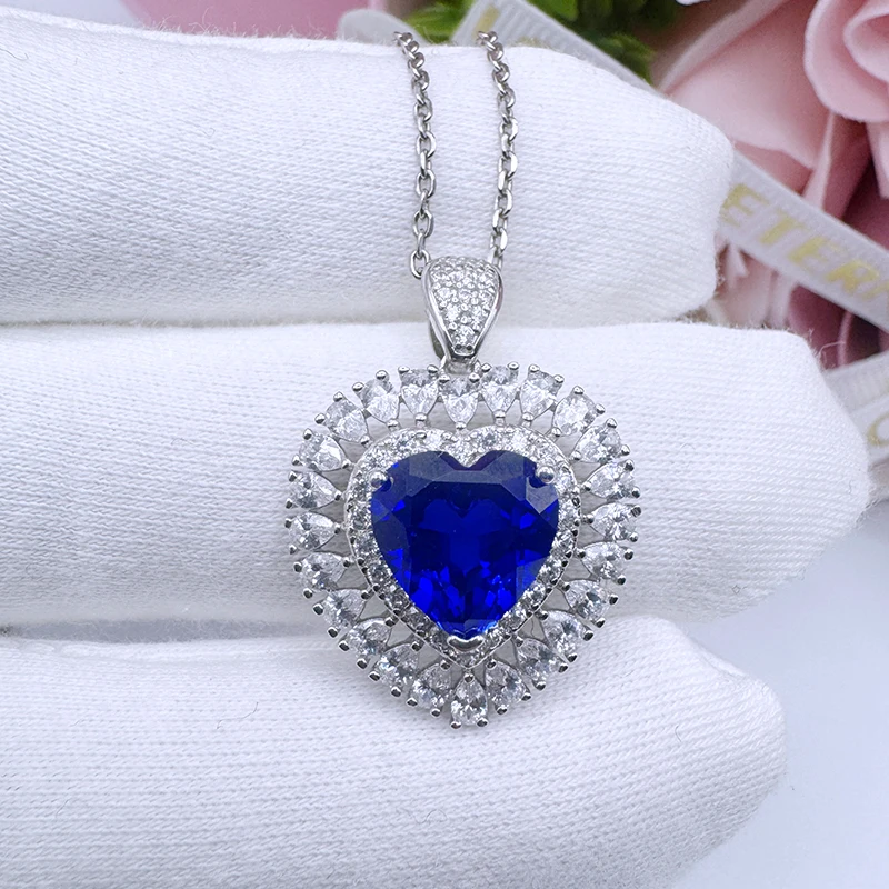 

necklace for women diamond pendant sapphire jewelry necklace platinum clavicle chain jewelry