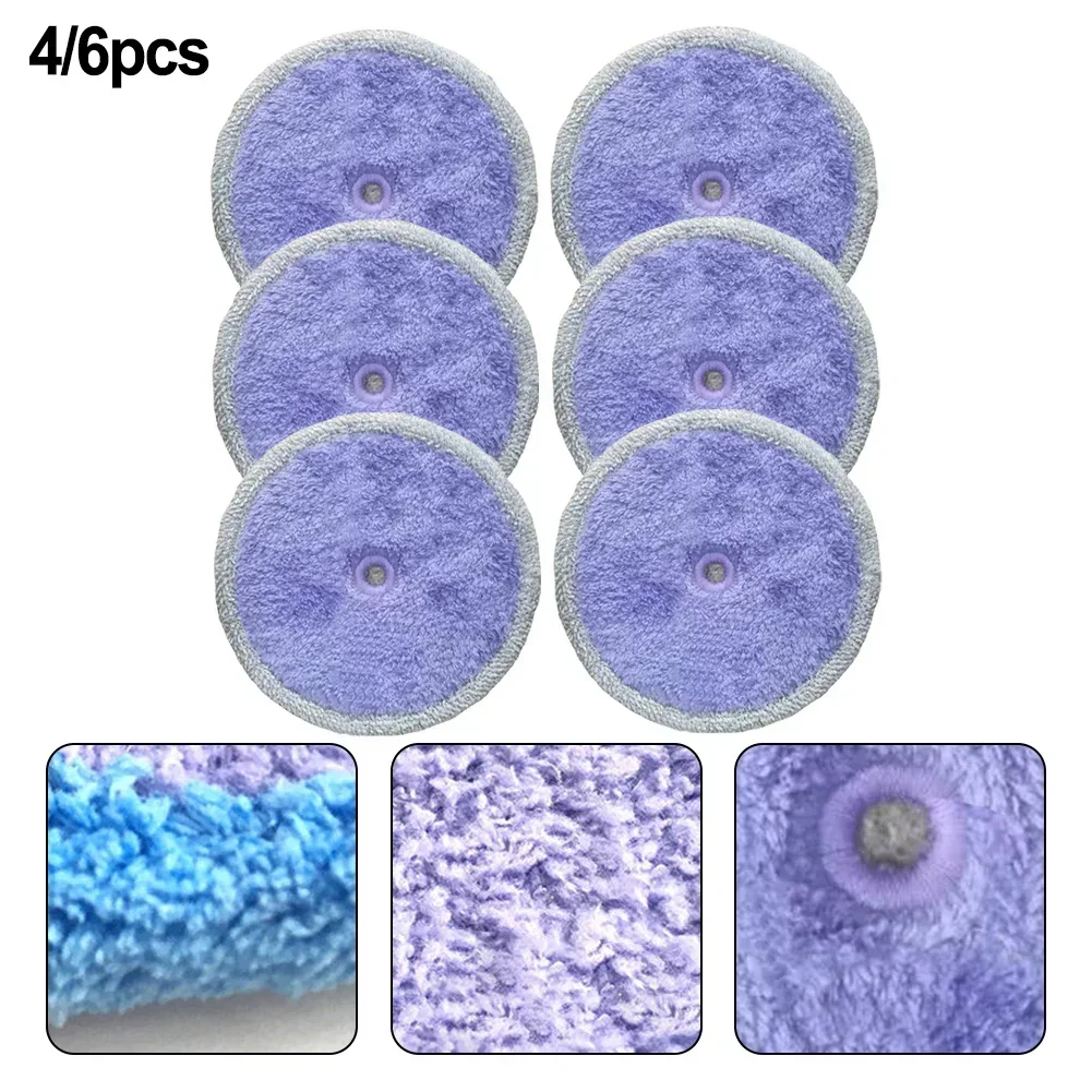 4/6PCS Mopping Cloths Reusable For EVERYBOT Edge RS500 RS700 Robot Washable Mother Yarn And Microfiber Mop Pads