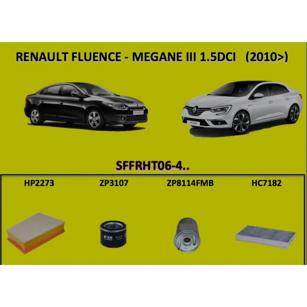 VolMarkt Renault Fluence - Megane 1.5DCI Filter Set 2010