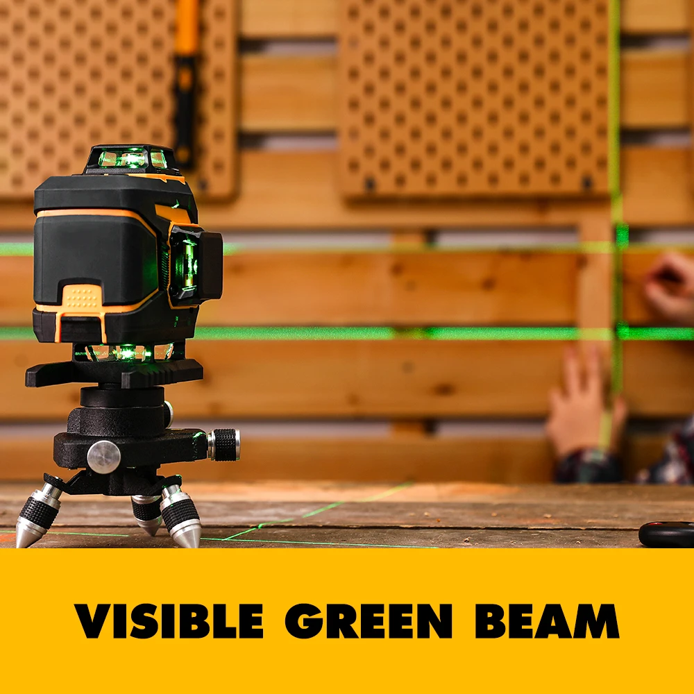 Imagem -05 - Nível Laser Auto-nivelamento 360 Horizontal e Vertical Linha Cruzada Feixe de Laser Verde com Tripé Ferramentas Elétricas 16 Linhas 12 Linhas Deko4d