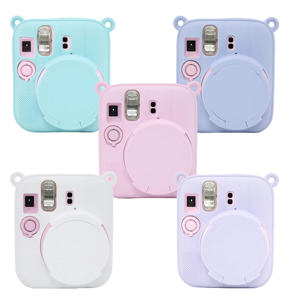 For Instax Mini 13 Silicone Protective Case with Lens Cover Shockproof Anti Scratch Precise Cutouts Easy Install