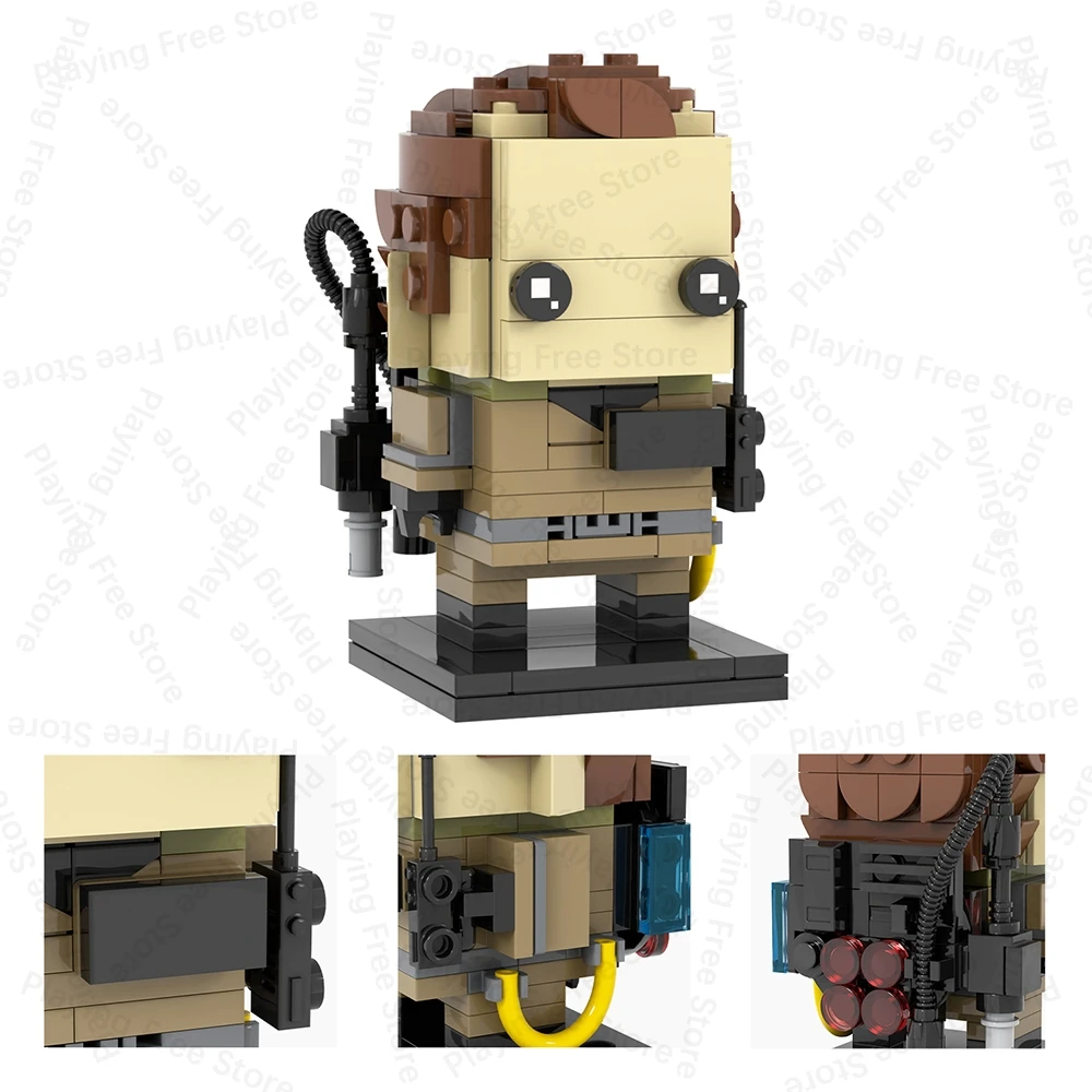 MOC Ghostbustered BrickHeadz شخصيات فيلم الرعب بيتر إيجون متوافق مع اللبنات مجموعة لعب للأطفال الكبار الأصدقاء هدية