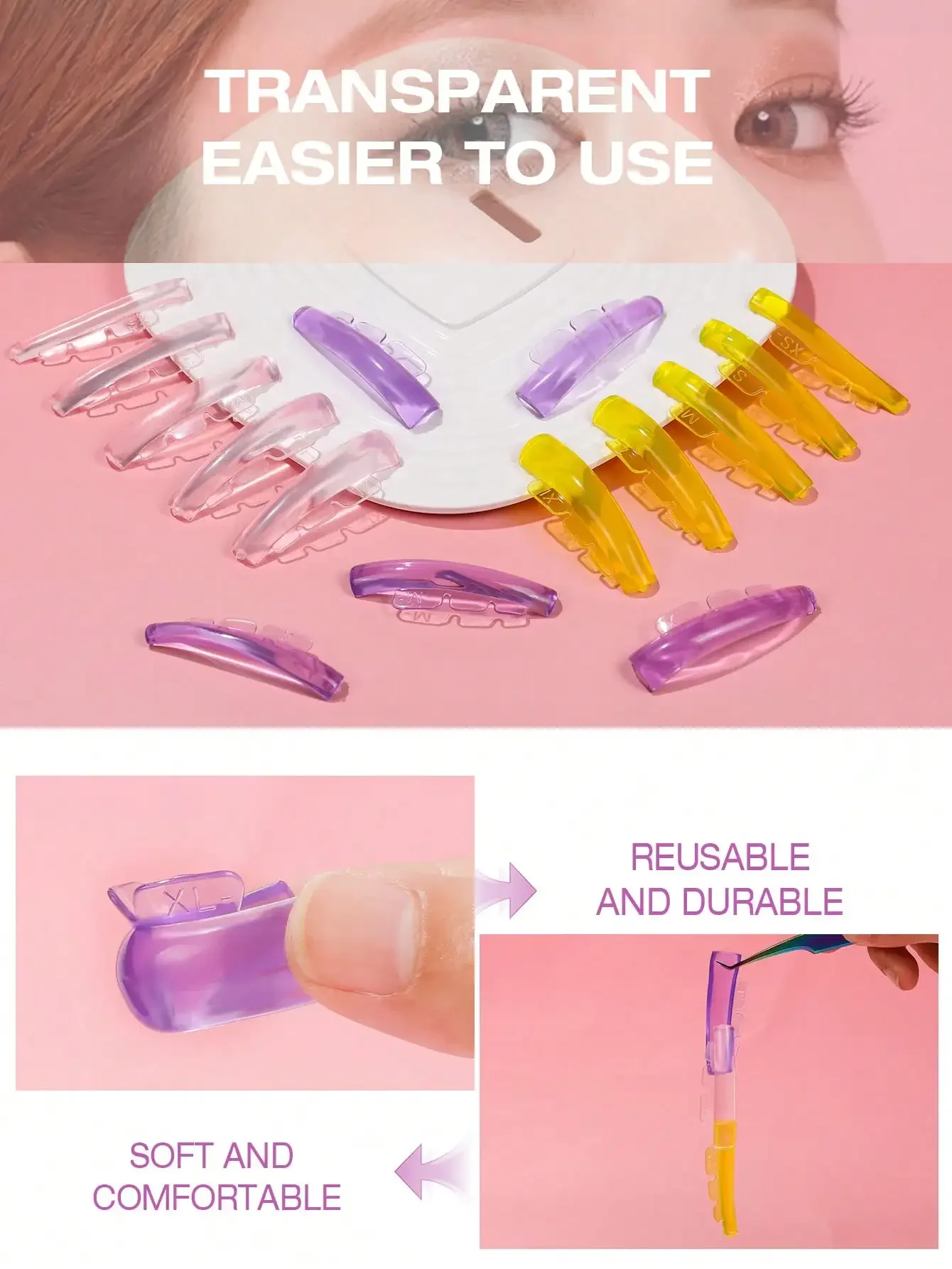 5 أزواج من وسادة رفع الرموش، قضيب رفع الرموش الجديد ذاتي اللصق فائق المرونة، درع رفع الرموش القابل لإعادة الاستخدام بدون غراء، Lash Lif