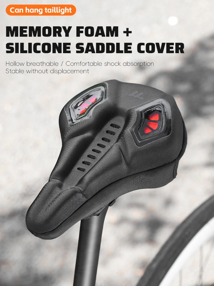 AliExpress West Biking WEST BIKING Bike Seat Cover Padded Breathable Rebound Silicone+Memory cotton Non-slip Bicycle Seat Cushion With Rain Cover