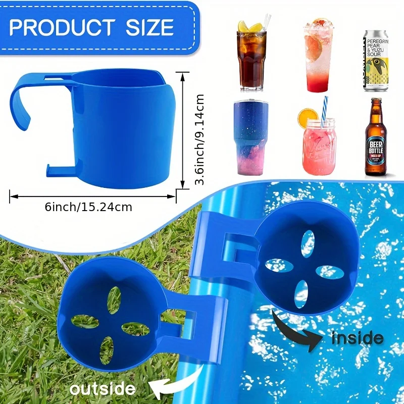 Poolside Cup Holders for Above Ground Swimming Pools Pool Cup Holder for Refreshing Drinks Bottle for Round Top Bar Easy to Use